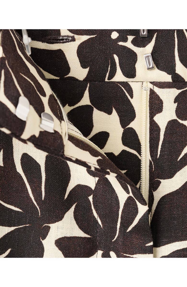 MANGO Floral Straight Leg Pants, Alternate, color, Ecru