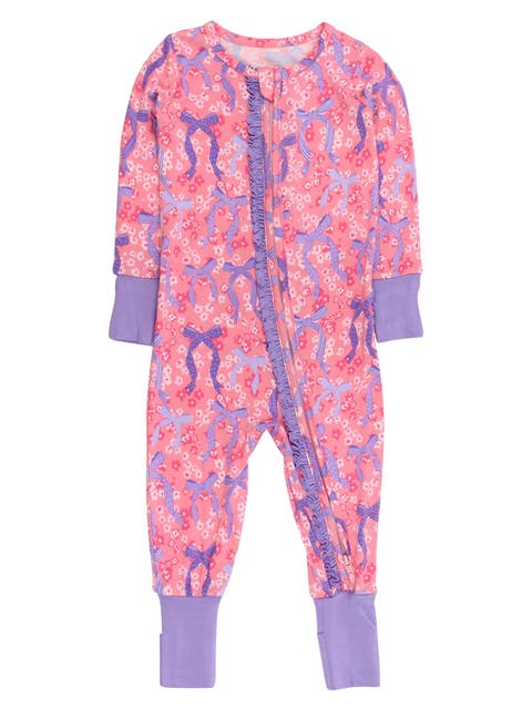 Baby Girls SoftSnooze Convertible Ruffle One Piece Pajama
