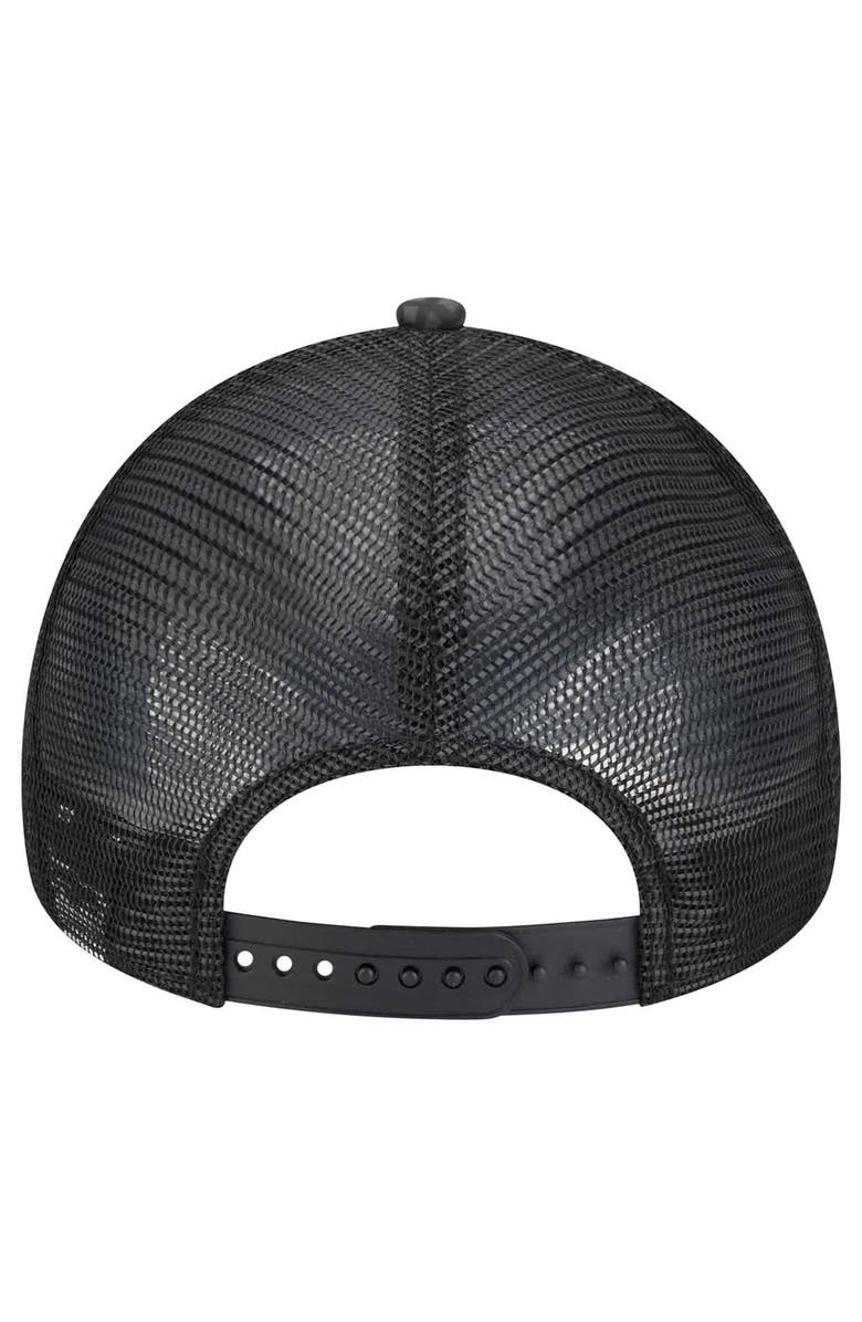 New Era Men's New Era Black Los Angeles Lakers Midnight Ink Tonal A-Frame Trucker 9FORTY Adjustable Hat, Alternate, color, Black