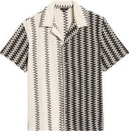 Reiss Dain Chevron Stripe Knit Camp Shirt
