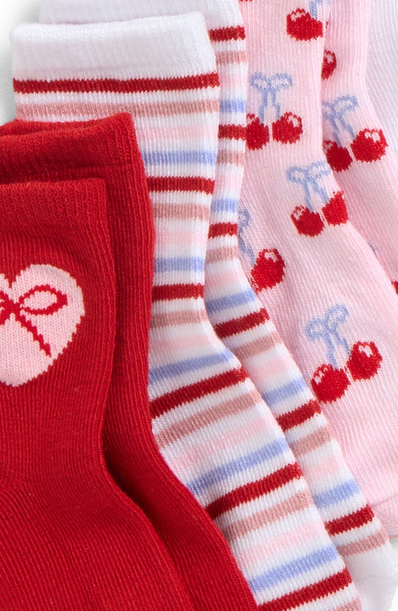 Capelli New York Kids' Assorted 10-Pack Gripper Crew Socks, Alternate, color, Red Combo