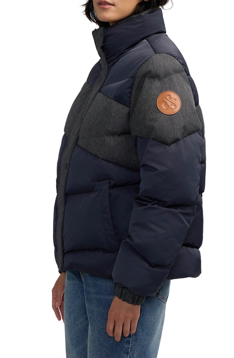 Scotch & Soda Skyla Boxy Denim Puffer Jacket, Alternate, color, Indigo