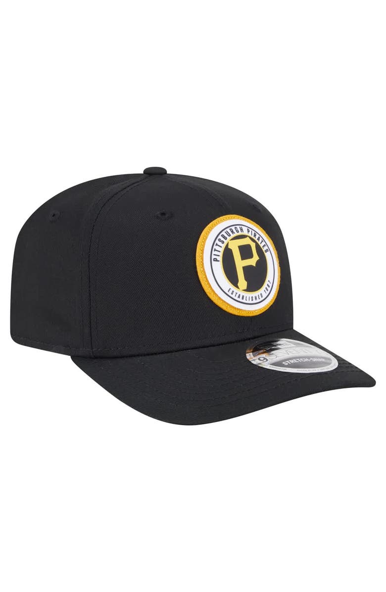 New Era Men's New Era Black Pittsburgh Pirates Circle Patch 9SEVENTY Stretch-Snap Hat, Alternate, color, Black