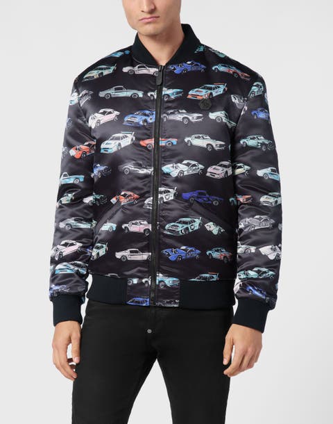 Satin Bomber Jacket Ls Cars Racing Men