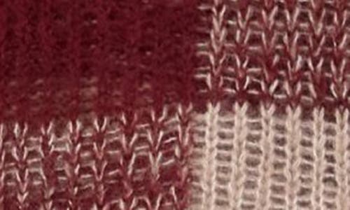 Blu Pepper Colorblock Check Sweater In Burgundy