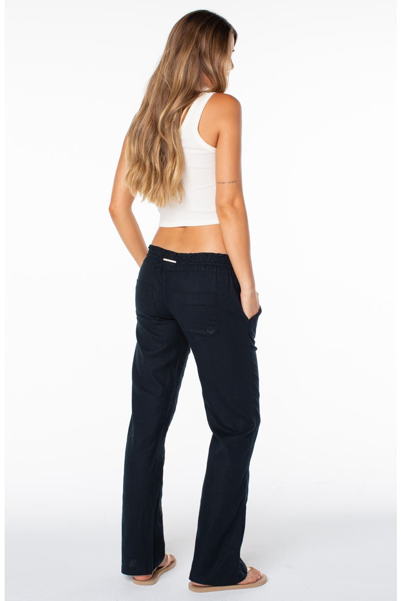 Oceanside Linen Blend Drawstring Pants, Alternate, color, ANTHRACITE