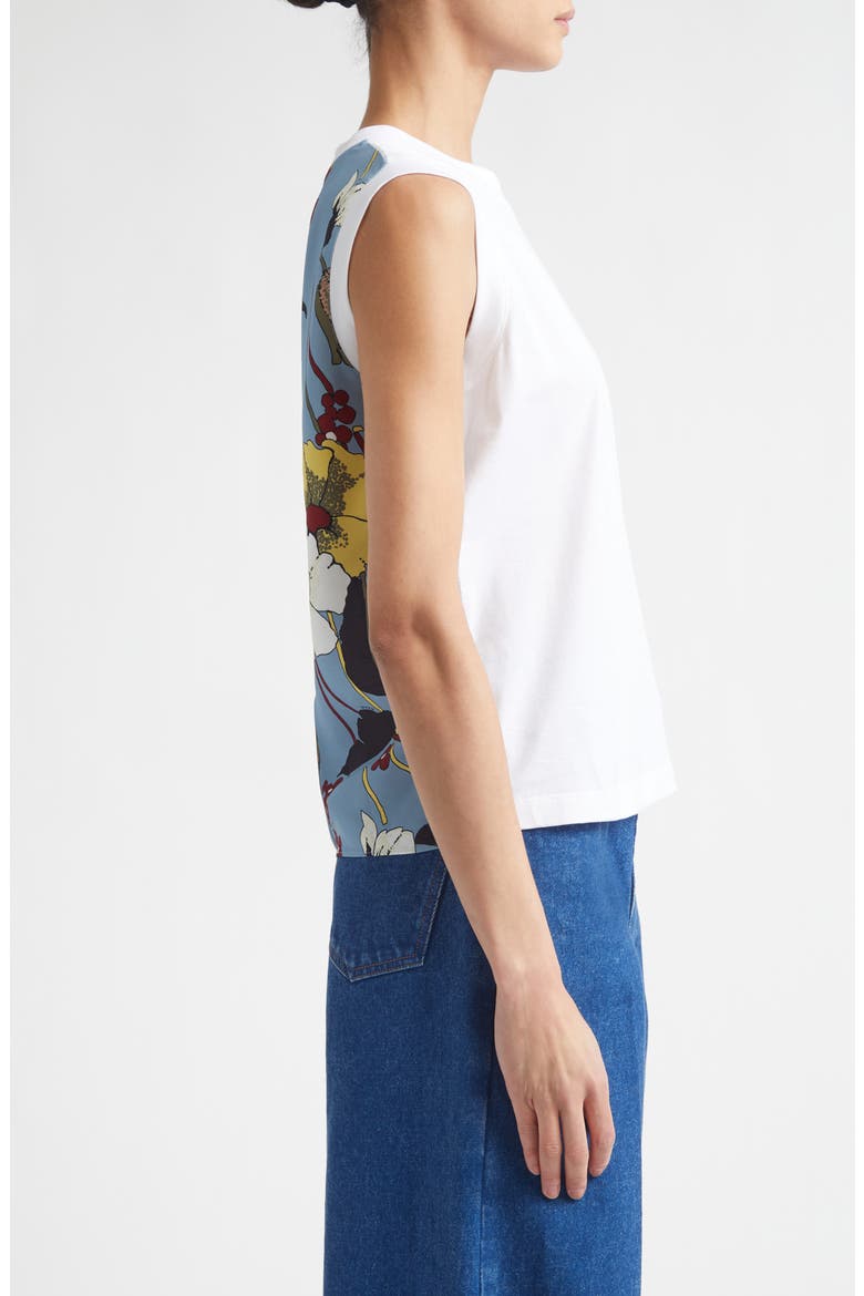 Floral Back Cotton Tank, Alternate, color, 00W01LILY WHITE
