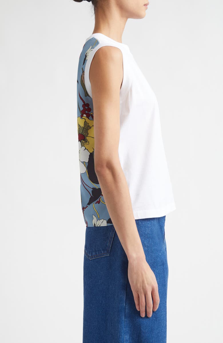 Marni Floral Back Cotton Tank, Alternate, color, 00W01lily White