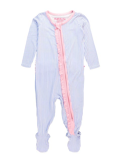 SoftSnooze Baby Girls Ruffle One Piece Footie Pajamas