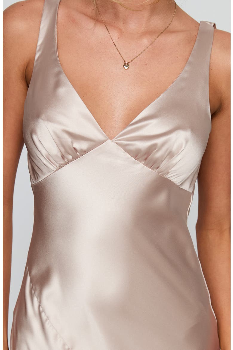 Northern Star Open Back Satin Gown, Alternate, color, CHAMPAGNE