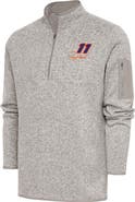 ANTIGUA Men's Antigua Oatmeal Denny Hamlin Fortune Quarter-Zip Pullover Jacket