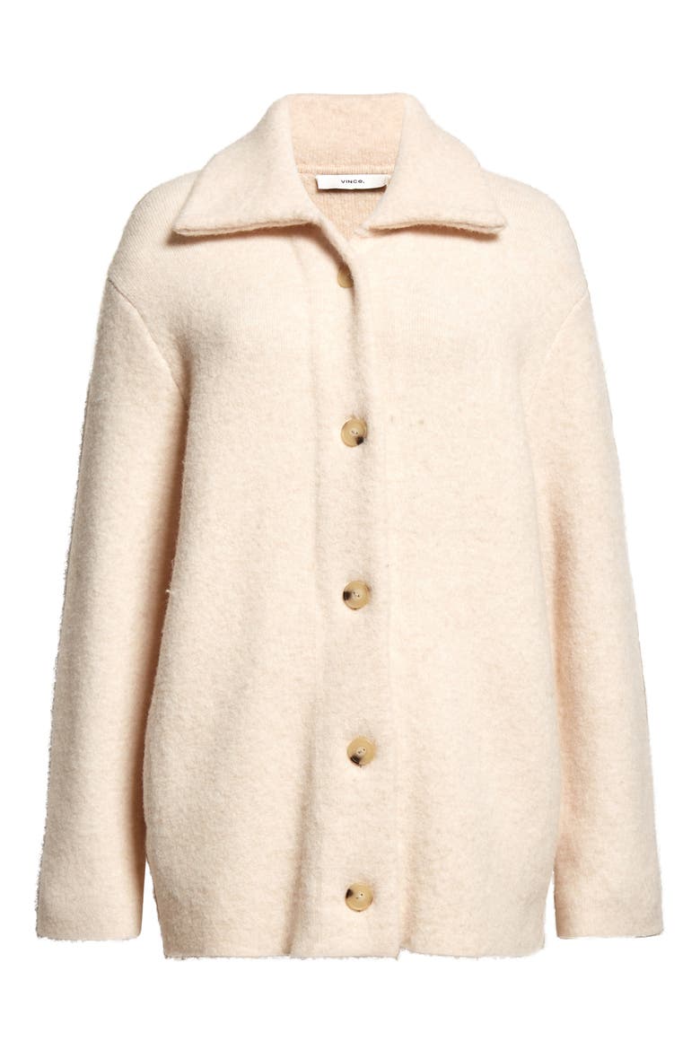 Spread Collar Button Cardigan, Alternate, color, HEATHER ENOKI