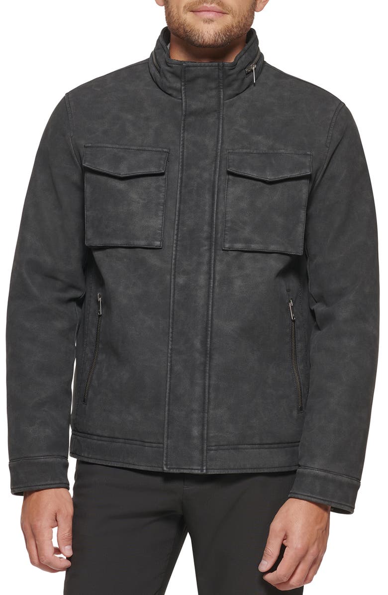 Dockers<sup>®</sup> Faux Leather Military Jacket, Main, color,