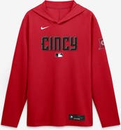 Nike Men's Nike Red Cincinnati Reds 2026 City Connect Dri-FIT Long Sleeve Hooded T-Shirt
