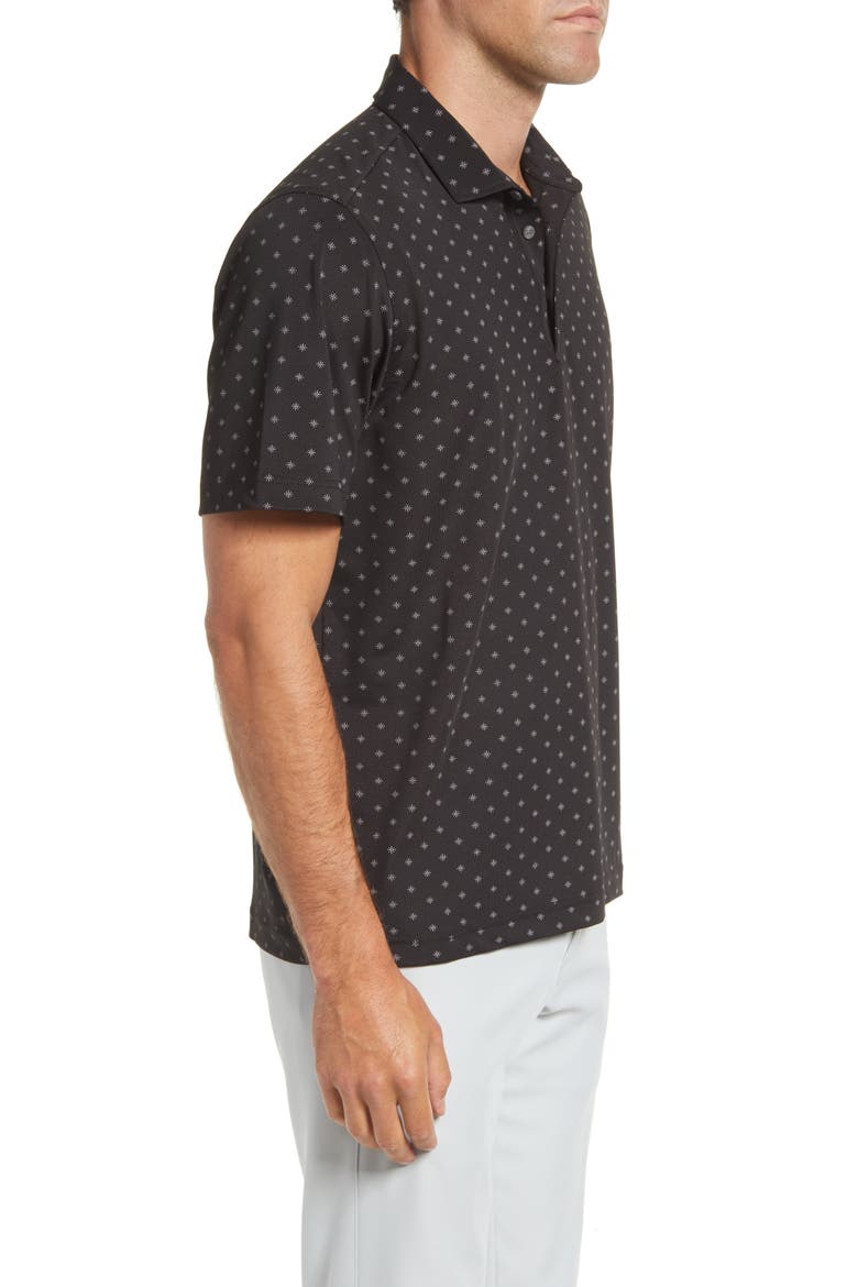 Virtue Piqué Tile Print Polo, Alternate, color, BLACK