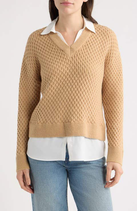 Honeycomb Stitch Twofer Top