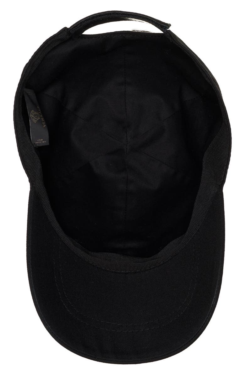 Versace Metallic Logo Baseball Cap, Alternate, color, 