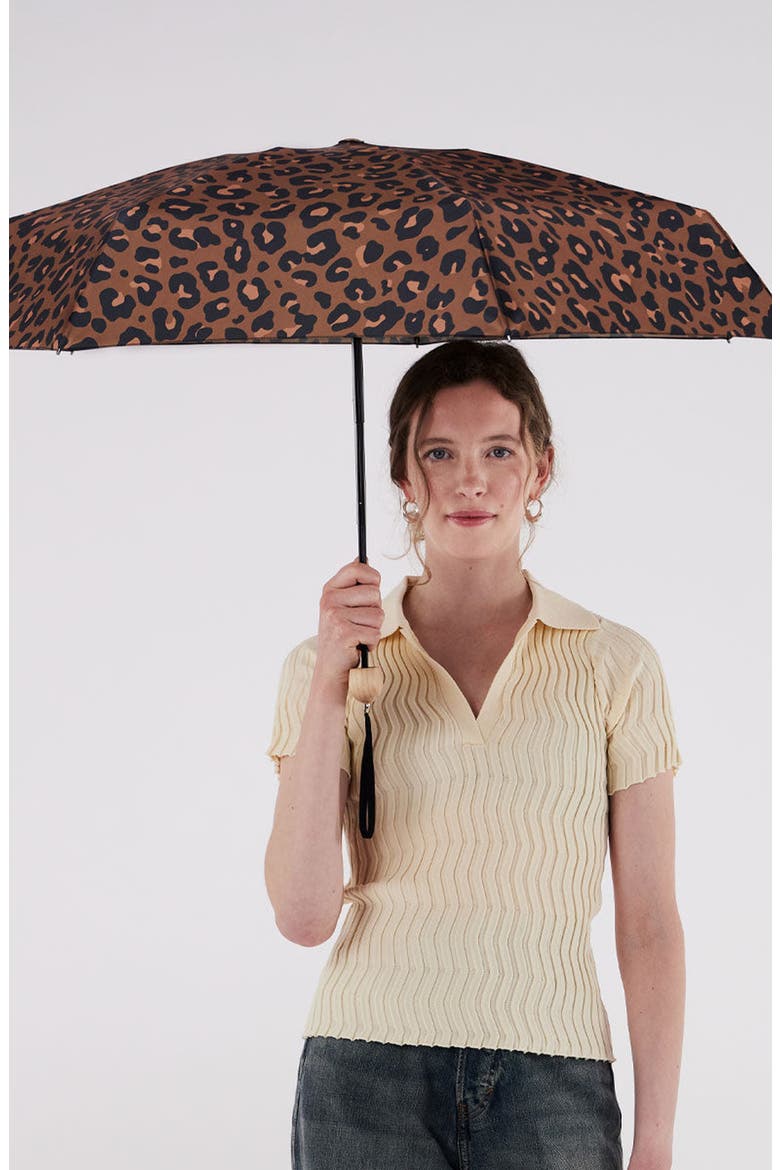 Mini Compact Umbrella, Alternate, color, Leopard