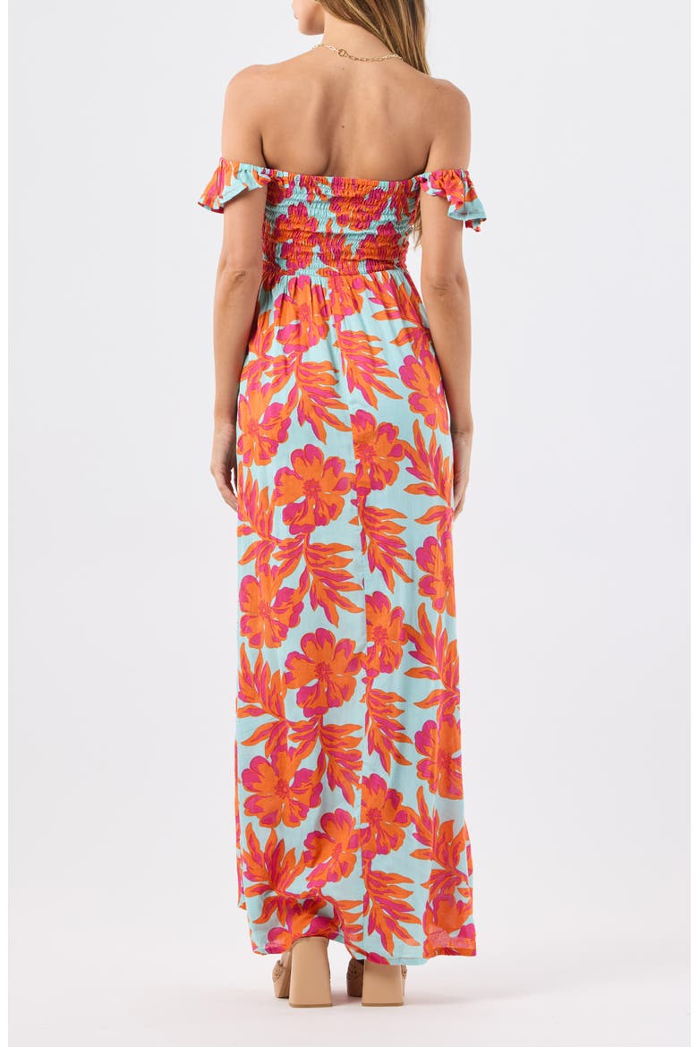 Hollie Floral Maxi Cover-Up Dress, Alternate, color, SEYCHELLES SKY