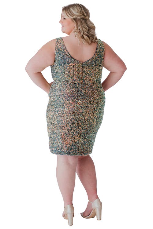 Sydney's Closet Sleeveless Fitted Sequin Short Party Dress In Gray