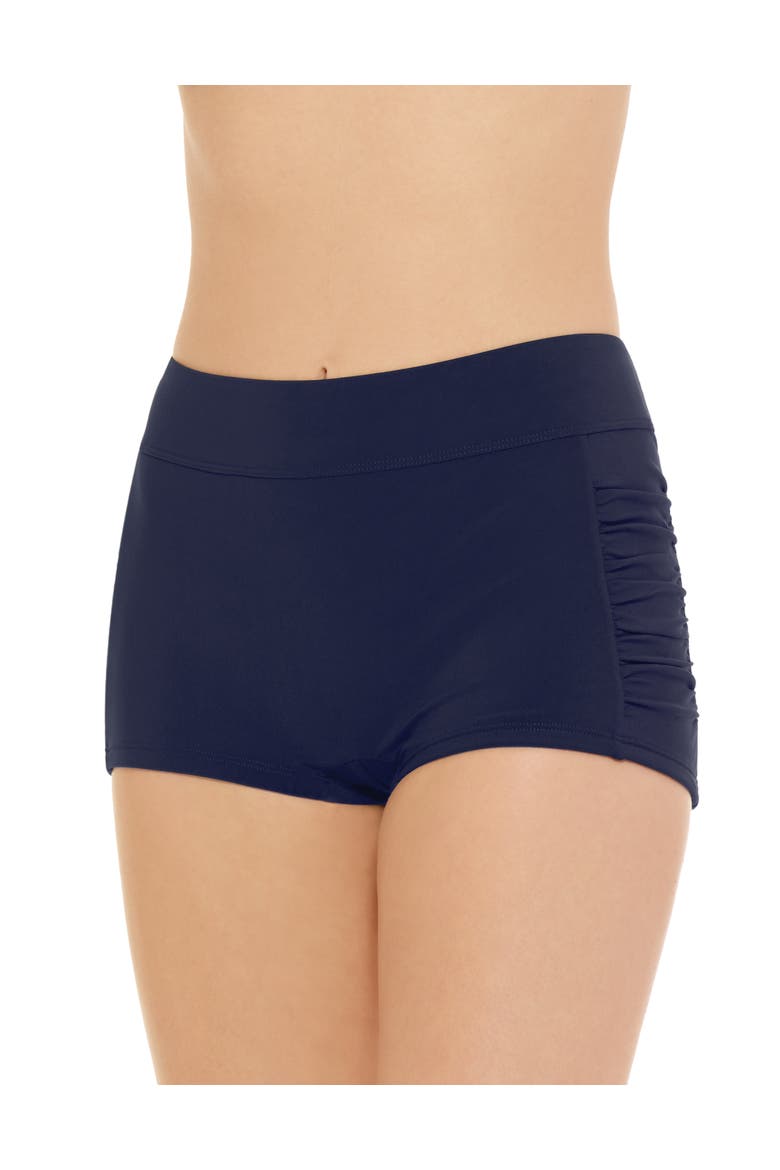 Essentials Bottom Boyleg With Shirring, Main, color, NAVY
