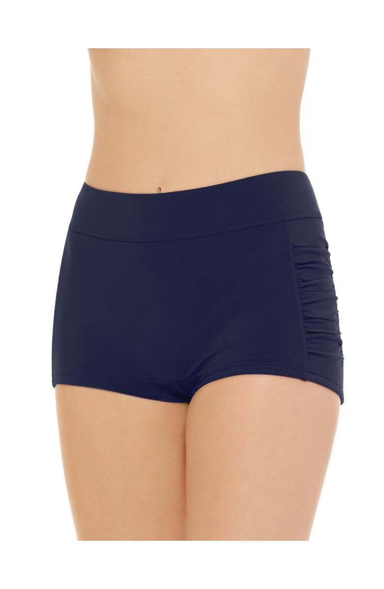 Christina Essentials Bottom Boyleg With Shirring, Main, color, Navy