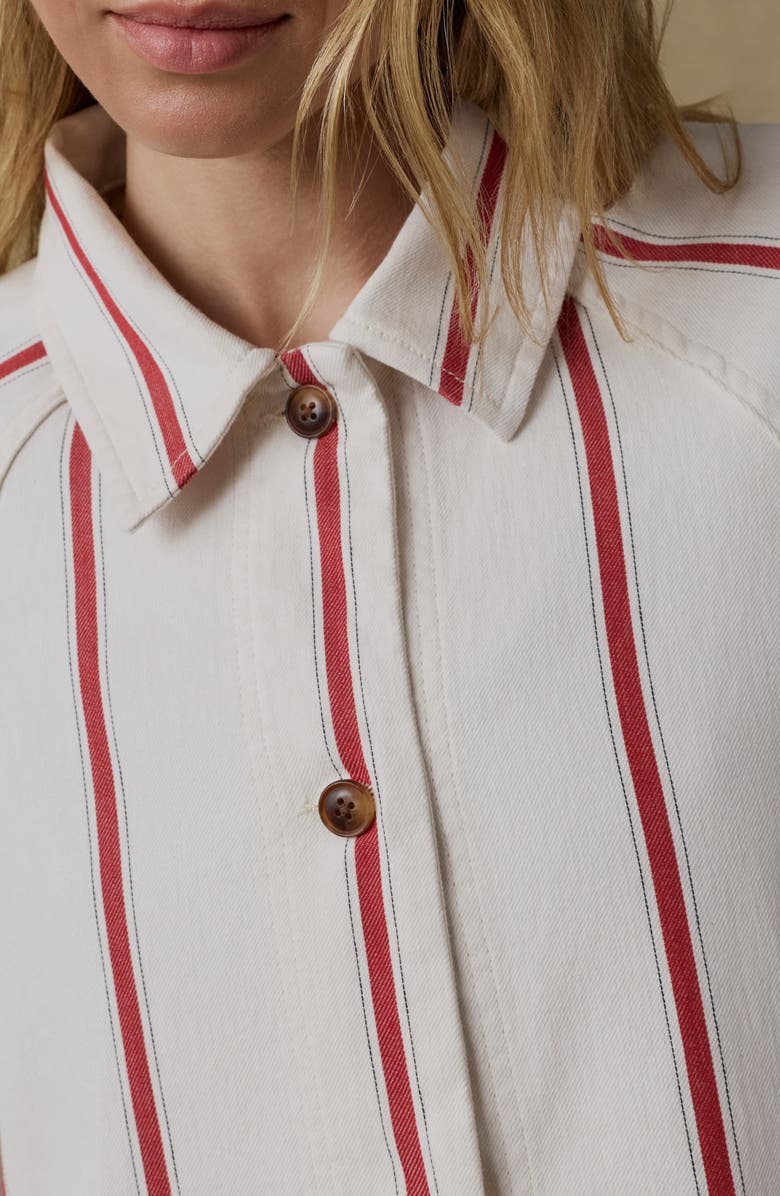 Faherty Tideweave Stripe Organic Cotton Chore Coat, Alternate, color, Northbay Stripe