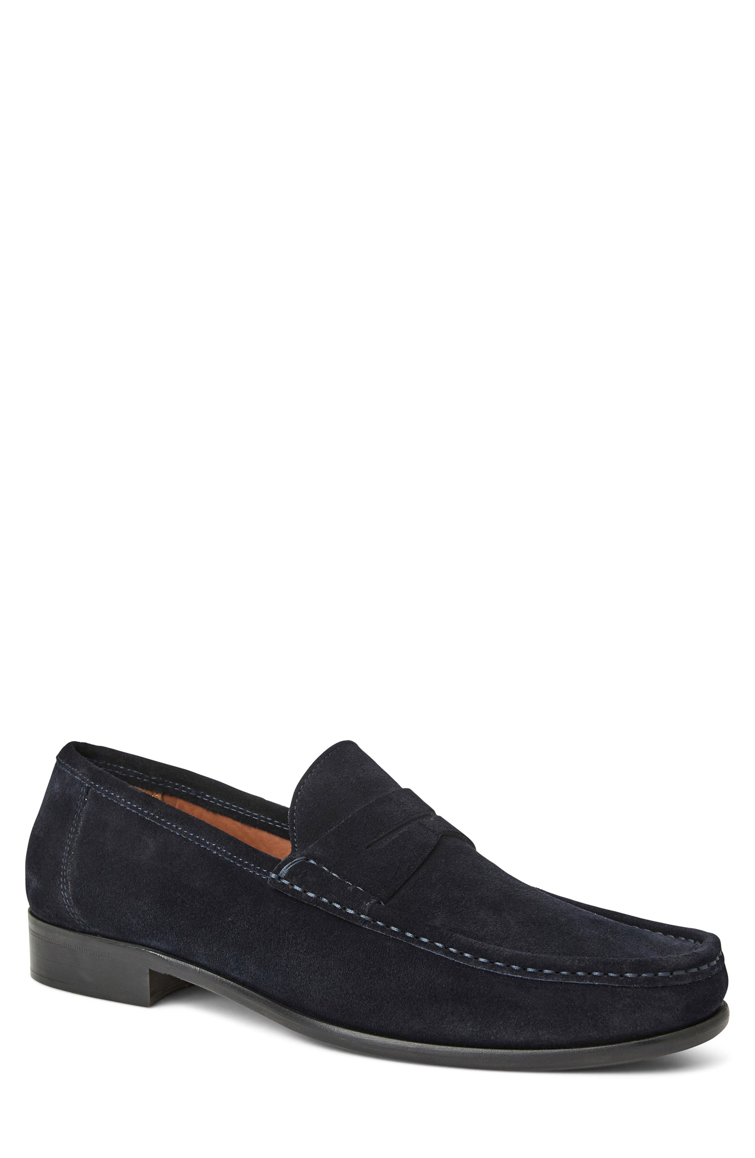 Bruno Magli Tonio Penny Loafer in Navy Suede 