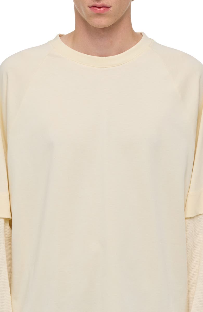 Helmut Lang Double Layer Waffle Stitch Top, Alternate, color, Winter White
