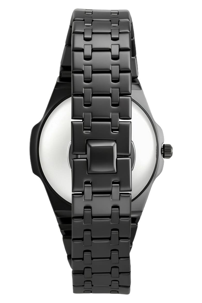 Sydney Quartz Bracelet Watch & Chain Bracelet Set, Alternate, color, BLACK