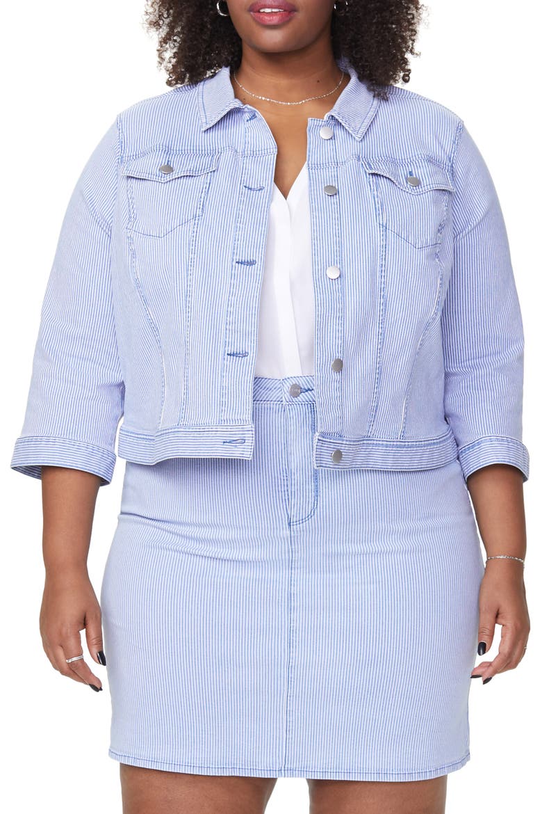 Stripe Slim Trucker Jacket, Main, color, TRELLA