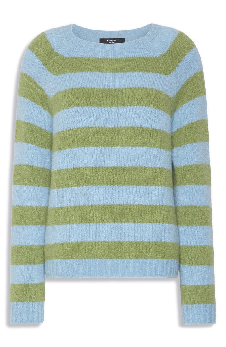 Weekend Max Mara Hiacchi Stripe Crewneck Sweater, Alternate, color, Light Blue