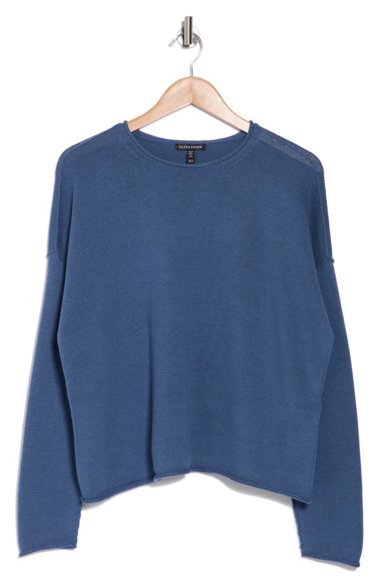 Eileen Fisher Organic Cotton & Tencel<sup>®</sup> Lyocell Blend Boxy Sweater, Alternate, color, 