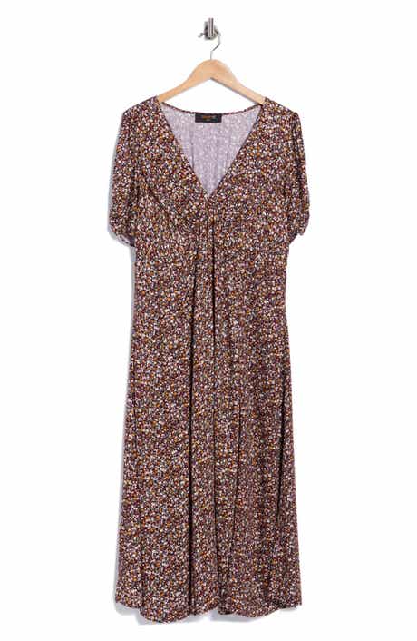 Floral V-Neck A-Line Dress