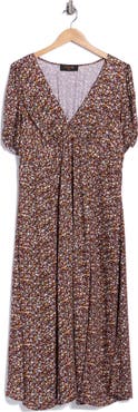 Renee C Floral V-Neck A-Line Dress
