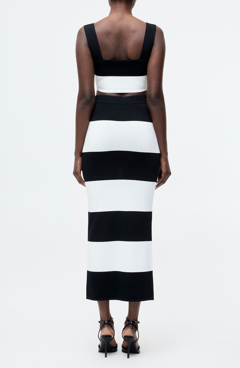 French Connection Stripe Knit Skirt, Alternate, color, Black/ Summer White