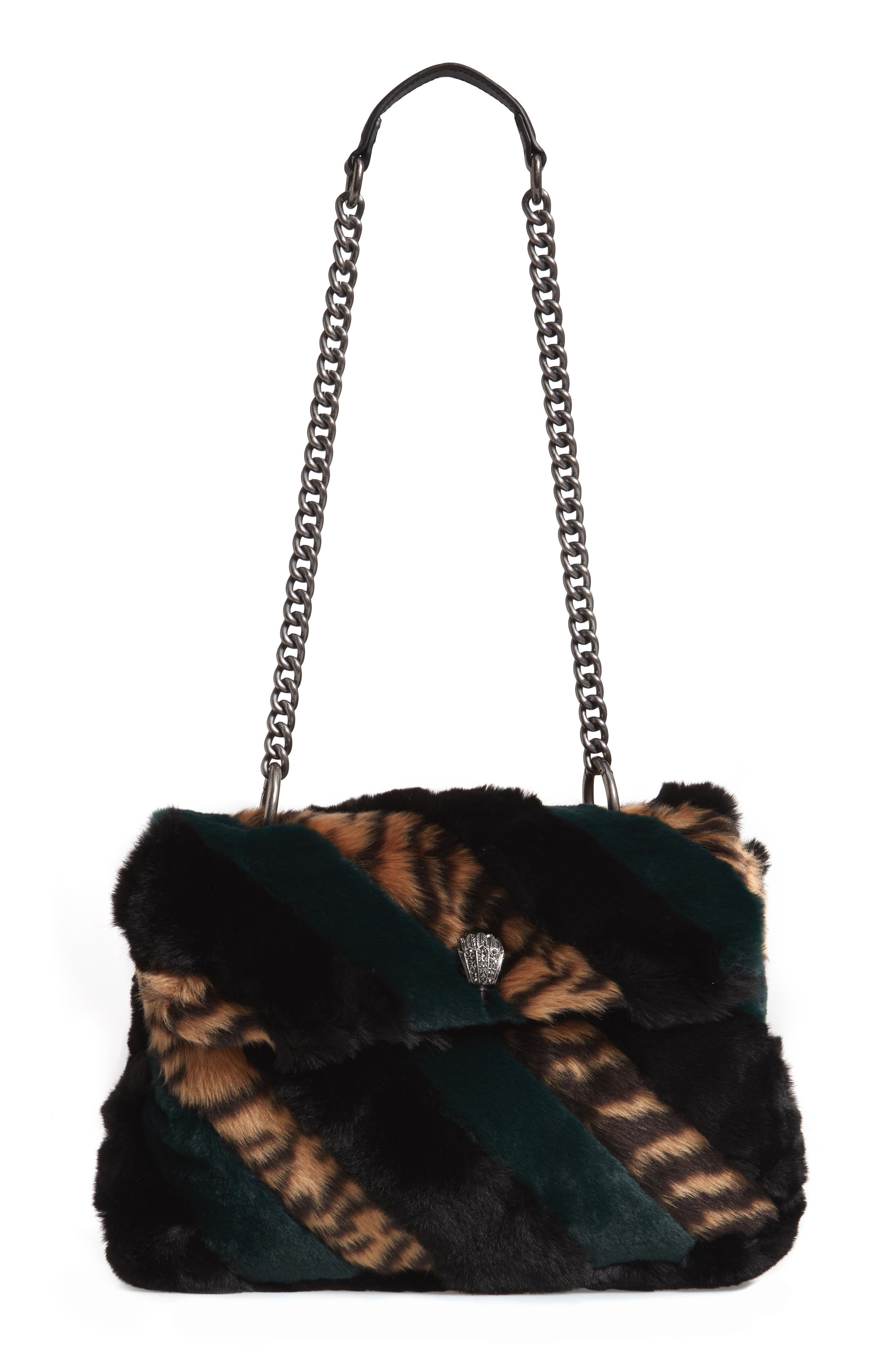 Kurt Geiger London Soho Faux Fur Shoulder Bag, Main, color, 