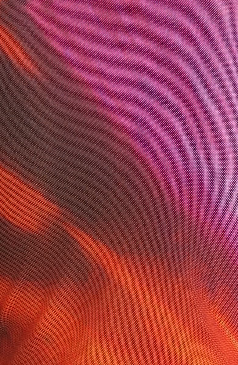 Louisa Ballou Helio Long Sleeve Double Mesh Cover-Up Dress, Alternate, color,