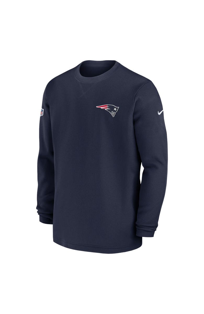 Nike Men's Nike  Navy New England Patriots 2023 Sideline Throwback Heavy Brushed Waffle Long Sleeve Top, Alternate, color, 