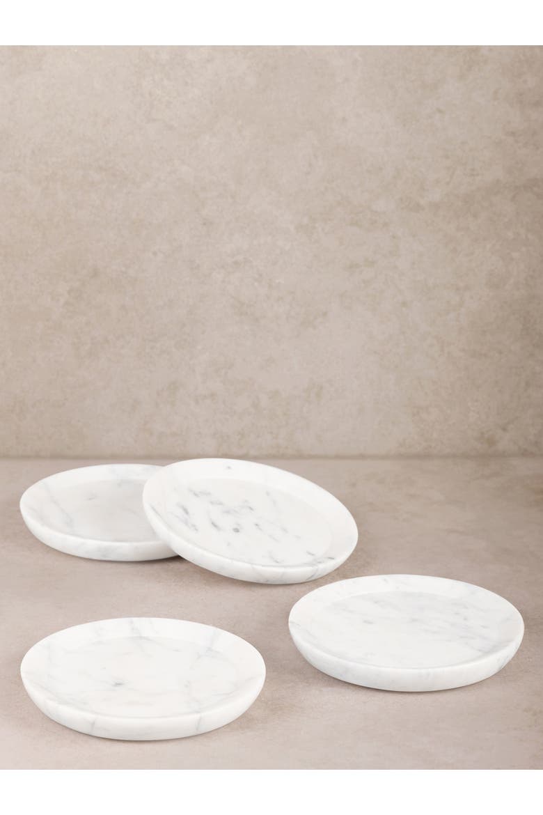 Paloma Marble Coasters, Set of 4, Alternate, color, Ivory White