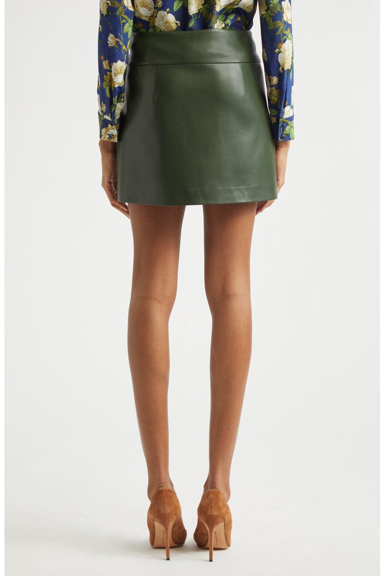 Donald Faux Leather Miniskirt, Alternate, color, DARK OLIVE