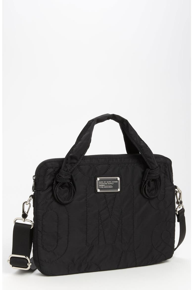 MARC BY MARC JACOBS 'Pretty Nylon - Computer Commuter' Bag, Main, color, BLACK