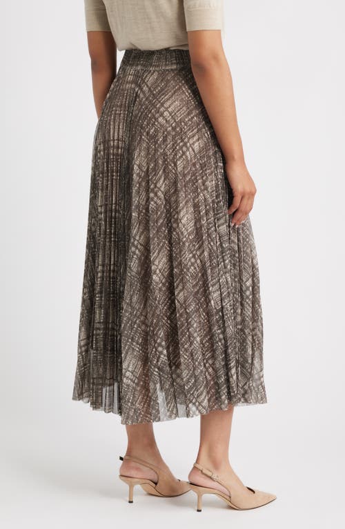 Hugo Boss Boss Edrisa Pleated Midi Skirt In Brown