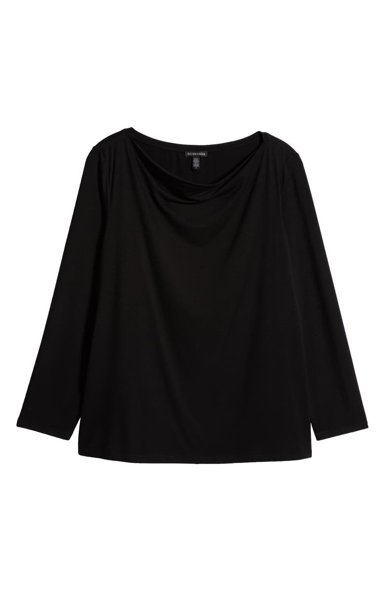 Eileen Fisher Slim Fit Cowl Neck Top, Alternate, color,