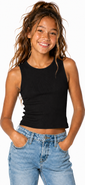 Malibu Sugar Ribbed crop sports tank top - Big Kid