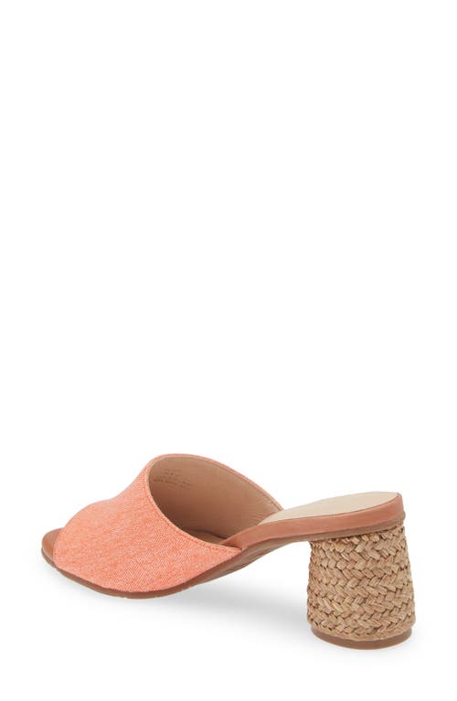 Chocolat Blu Block Heel Sandal In Light Orange Linen