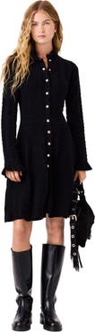 maje Short knit dress with buttons
