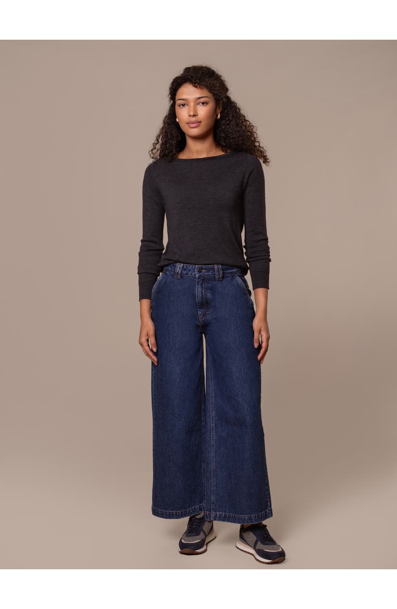 Celtic & Co. Crop Wide Leg Trousers, Alternate, color, Indigo Mid Wash