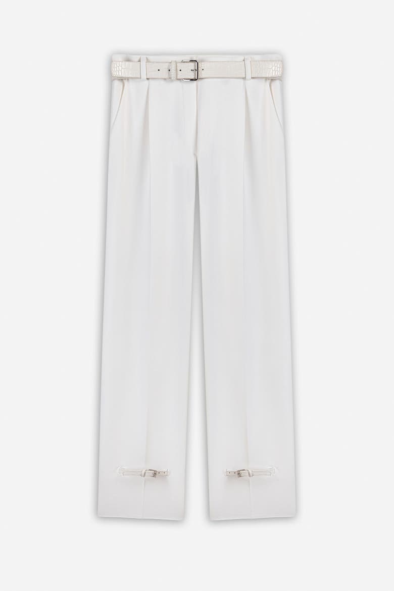 Belt Detail Trousers, Alternate, color, White