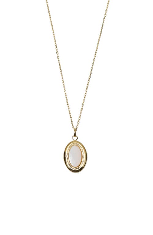 Argento Vivo Sterling Silver Mother-of-pearl Oval Pendant Necklace